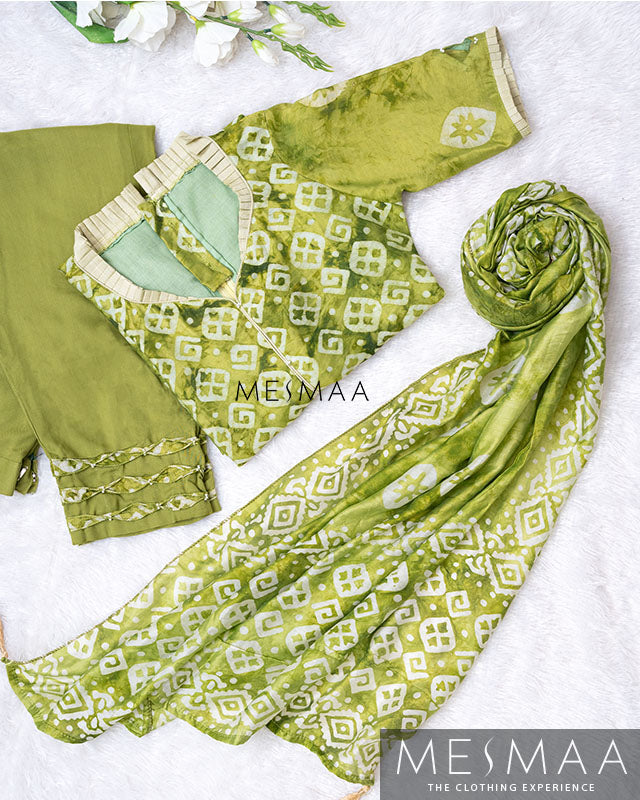 Chanderi silk with jaipur print silk suits