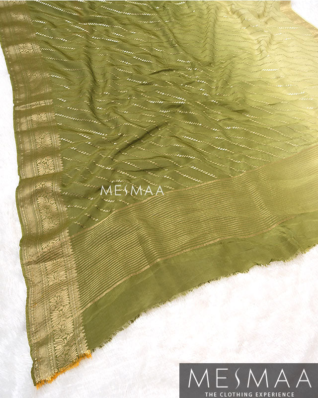 Pure chinon silk ombre sarees