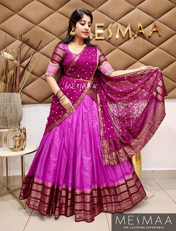 Purple lilac saree