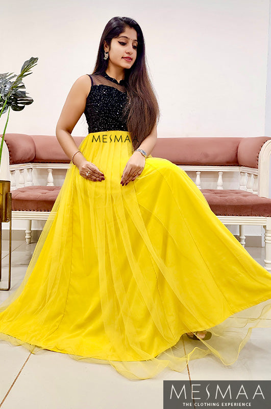 Black yellow gown