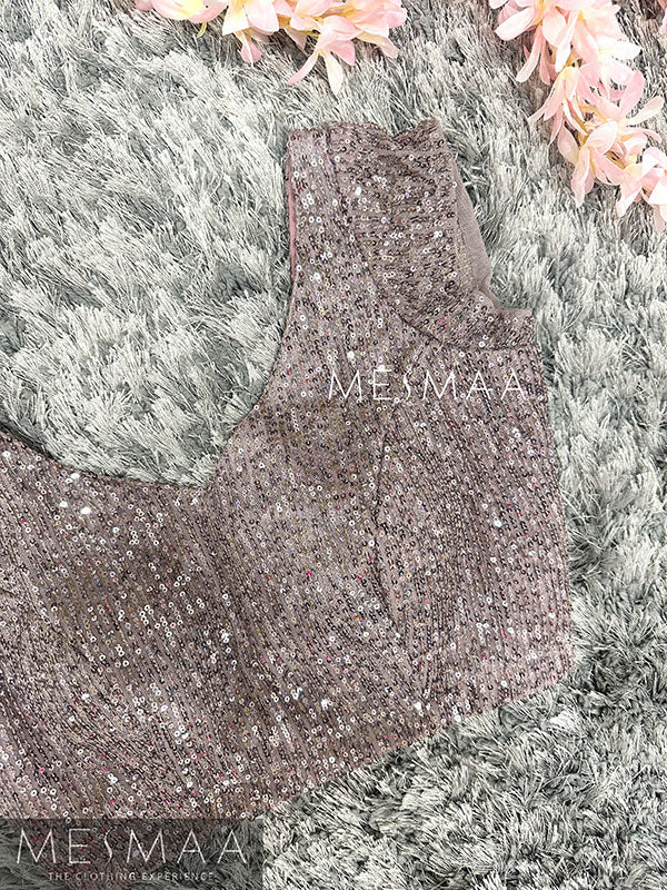 Mauve sequin crop top
