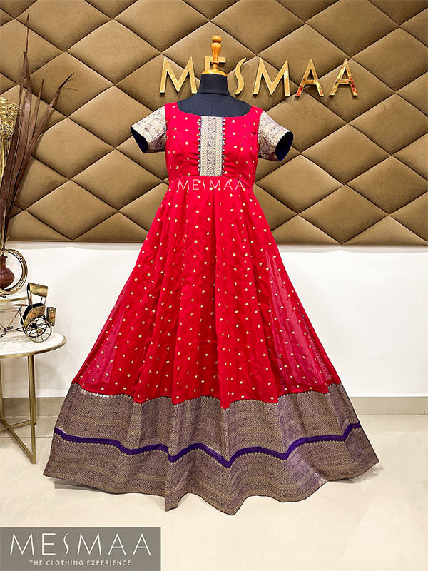 Crimson red violet gown