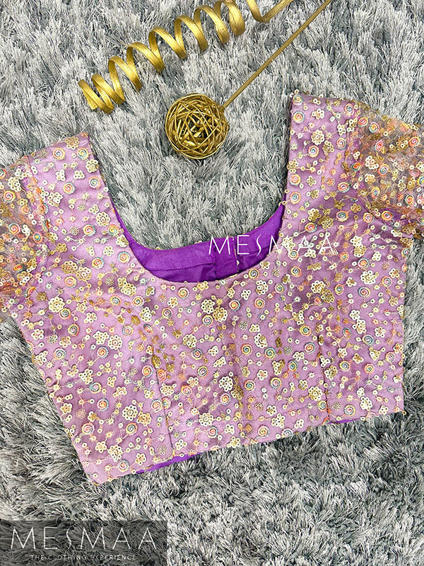 Lilac embroidered blouse