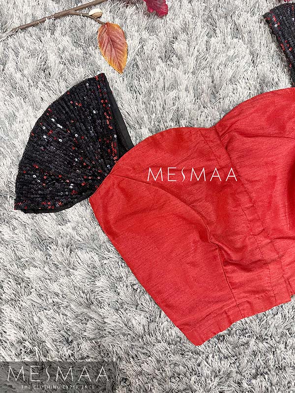 Maroon black crop top