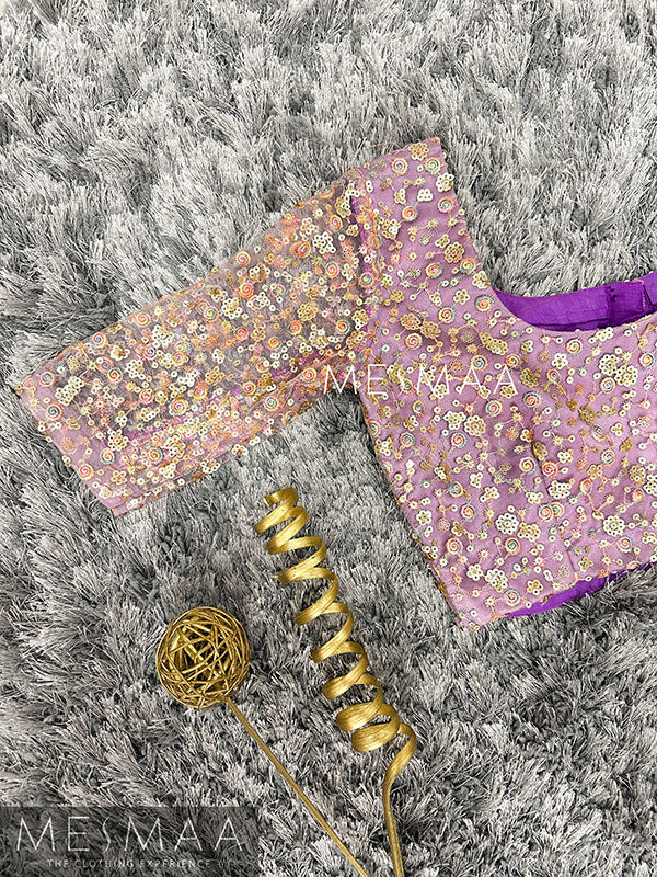 Lilac embroidered blouse