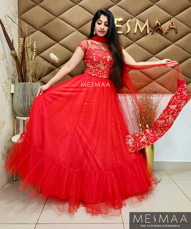 Vibrant red lehenga