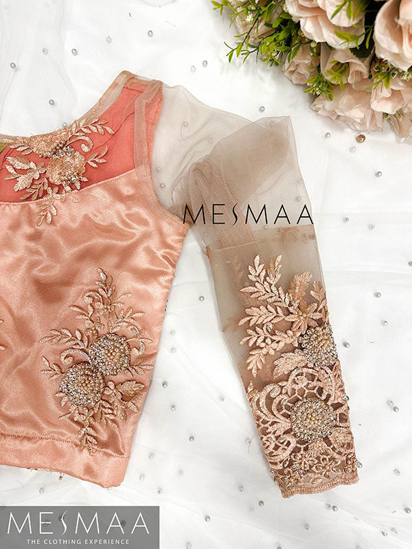 Peach embroidered blouse