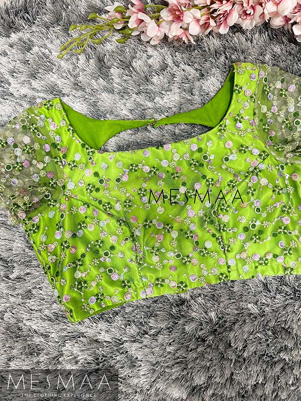 Green embroidered blouse