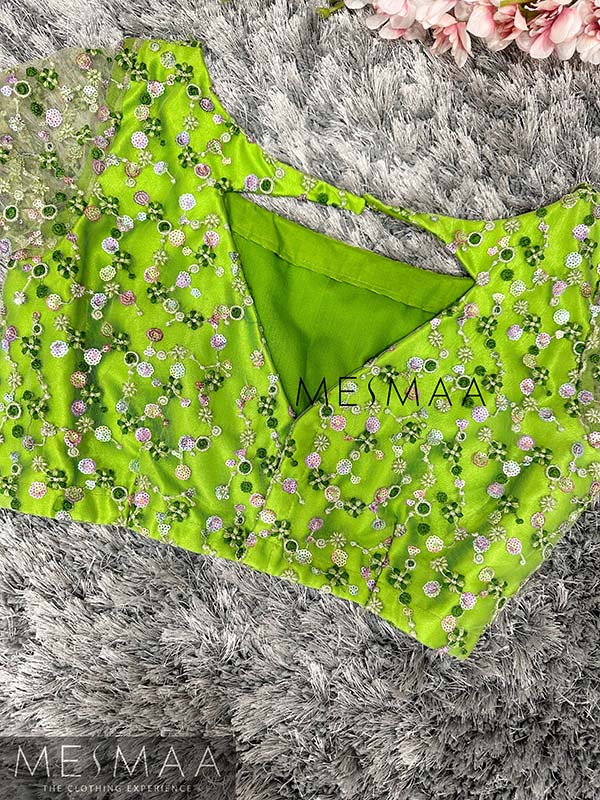 Green embroidered blouse