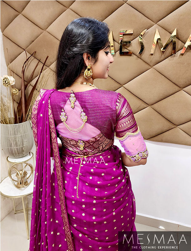 Purple lilac saree