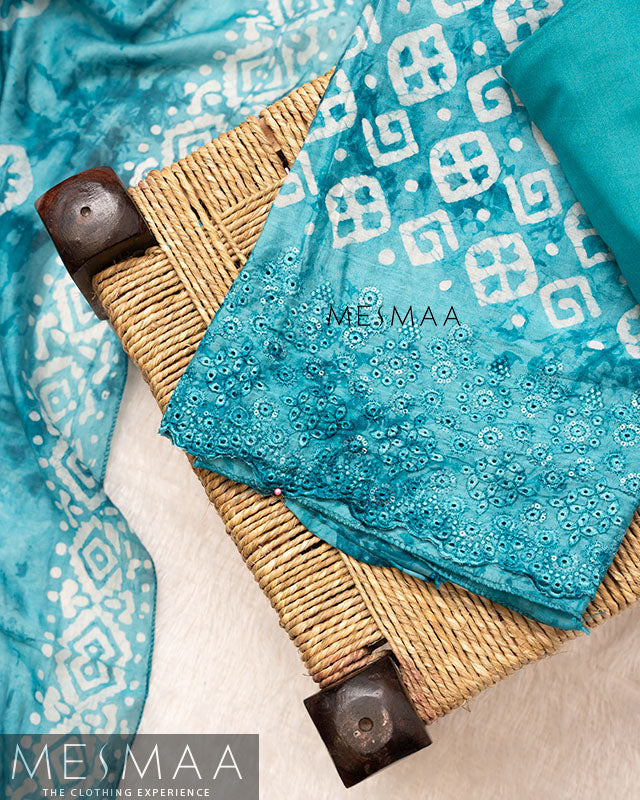 Chanderi silk with jaipur print silk suits