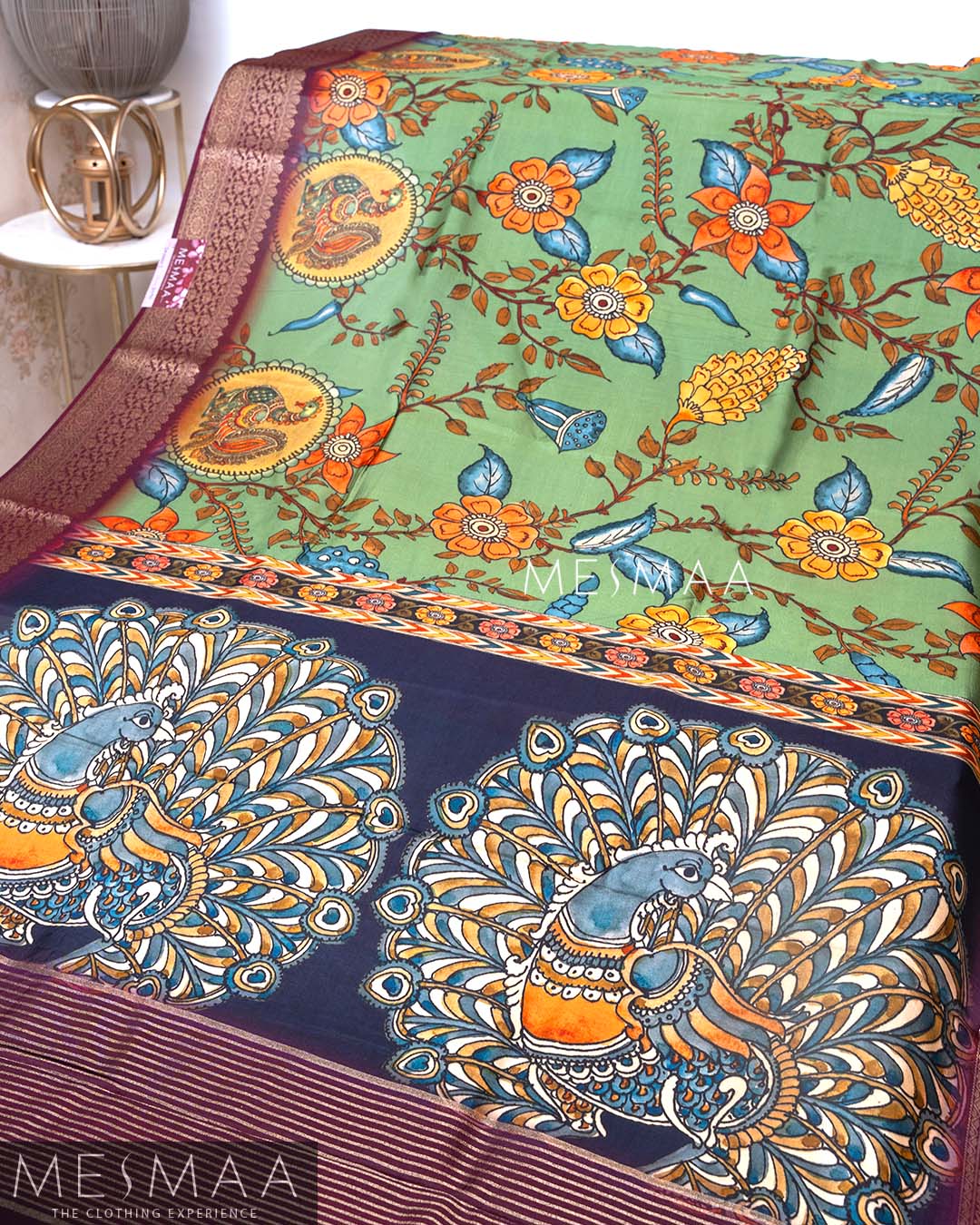 Modal silk with traditional print sarees