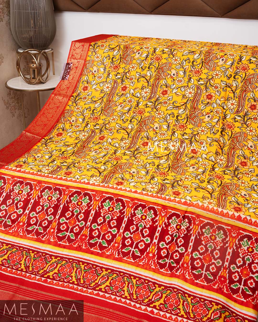 Modal silk with kalamkari pattola print sarees
