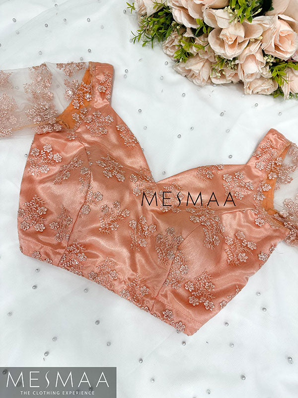 Peach embroidered blouse