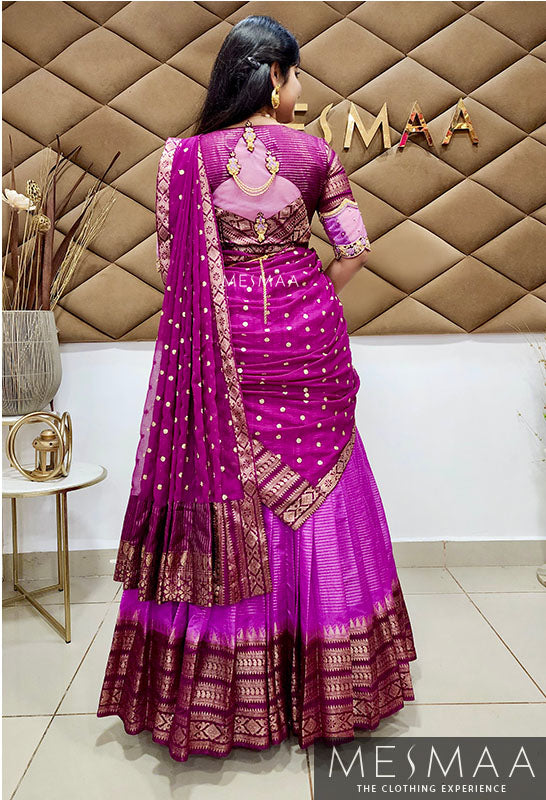 Purple lilac saree