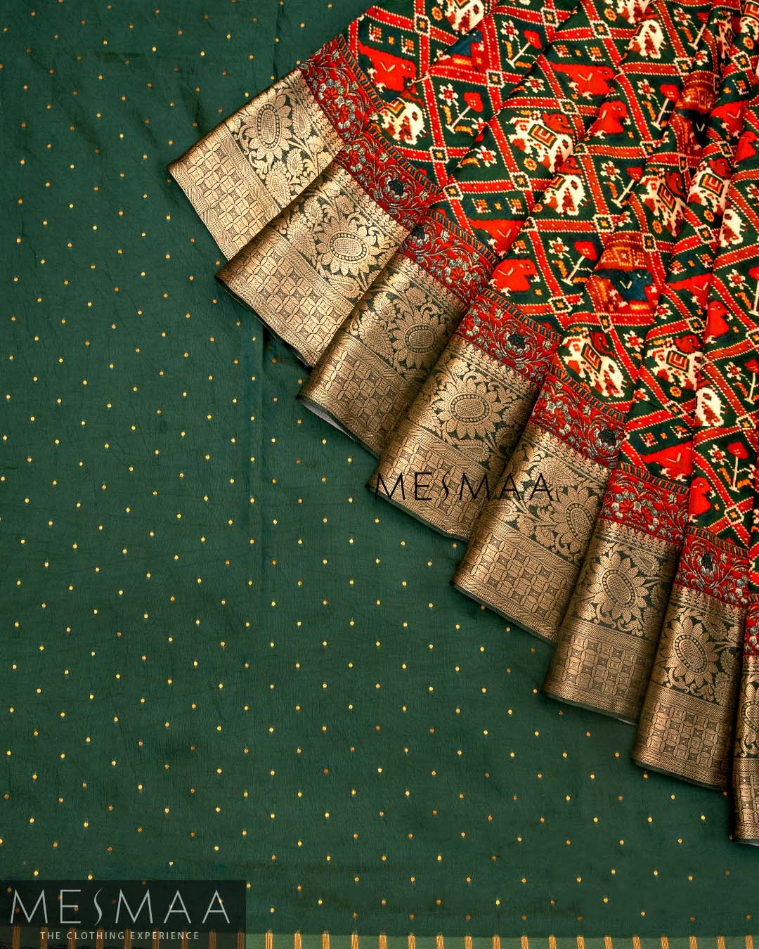 Modal silk with traditional print sarees