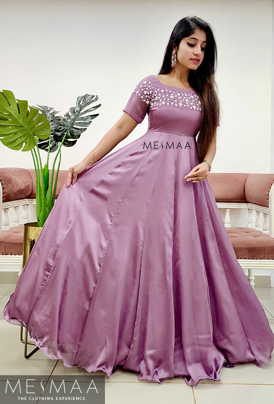 Lavender handworked gown