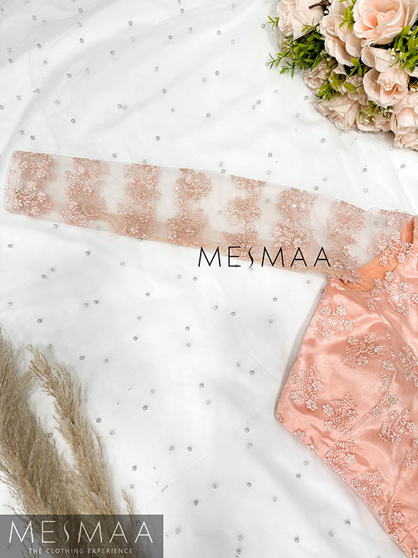 Peach embroidered blouse