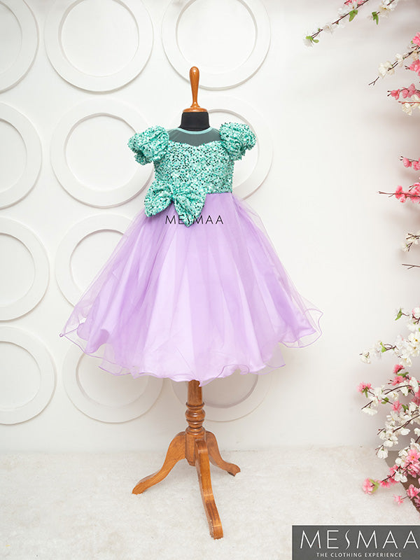 Turquoise lilac kids gown
