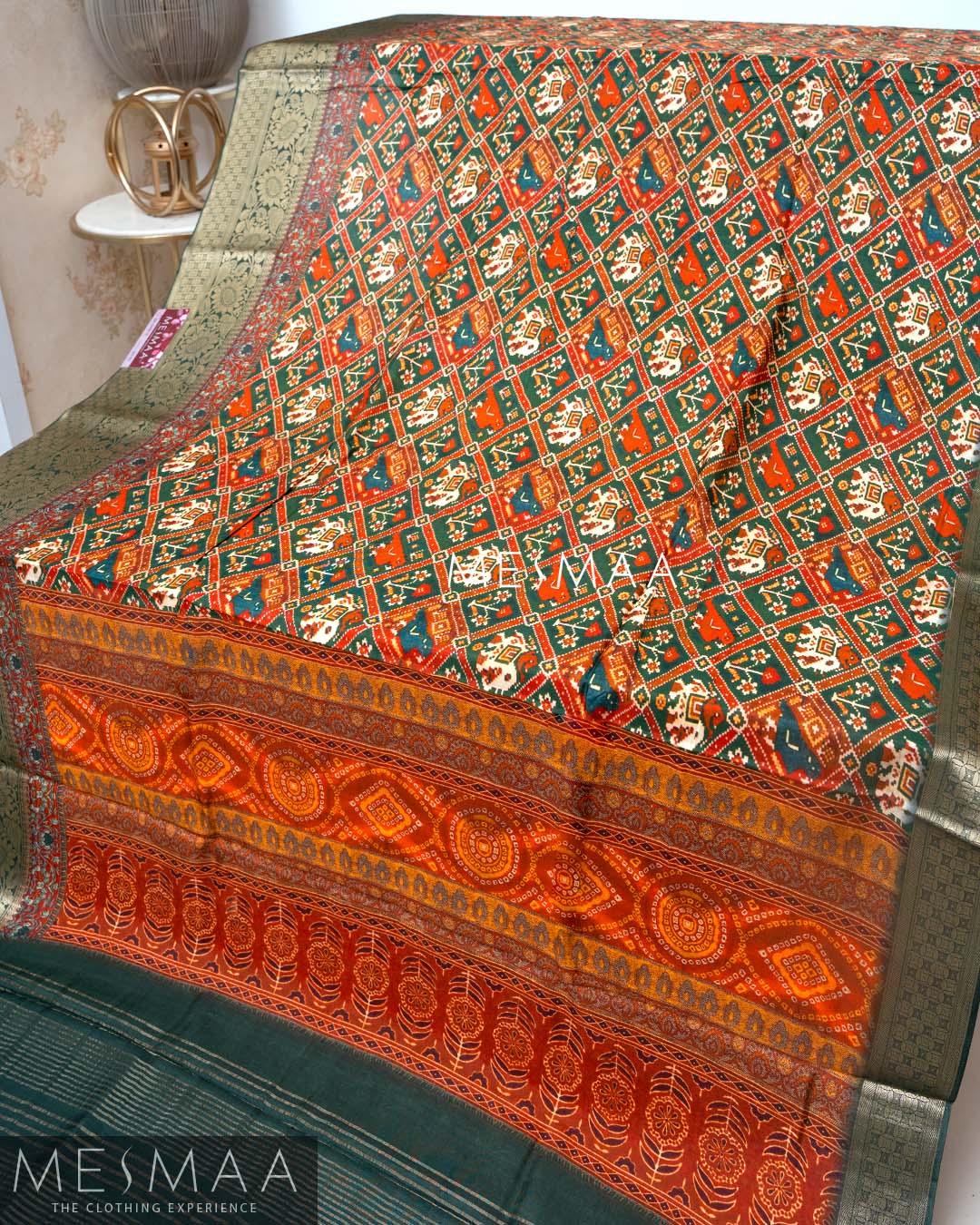 Modal silk with traditional print sarees