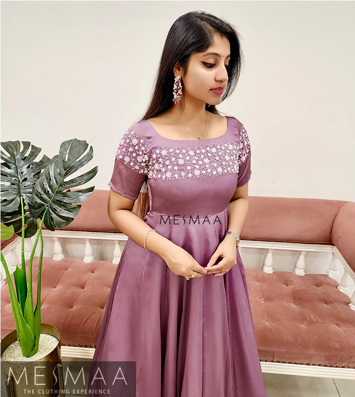 Lavender handworked gown