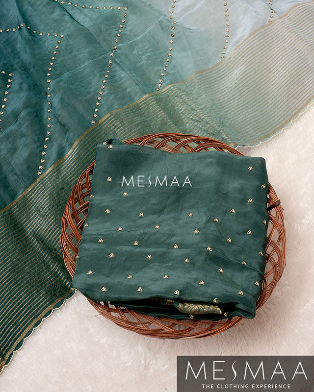 Pure chinon silk ombre sarees