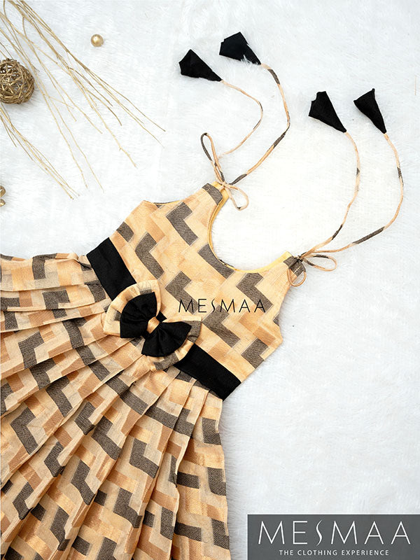 Beige black gown for kids