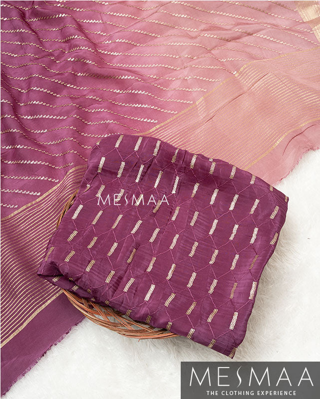 Pure chinon silk ombre sarees
