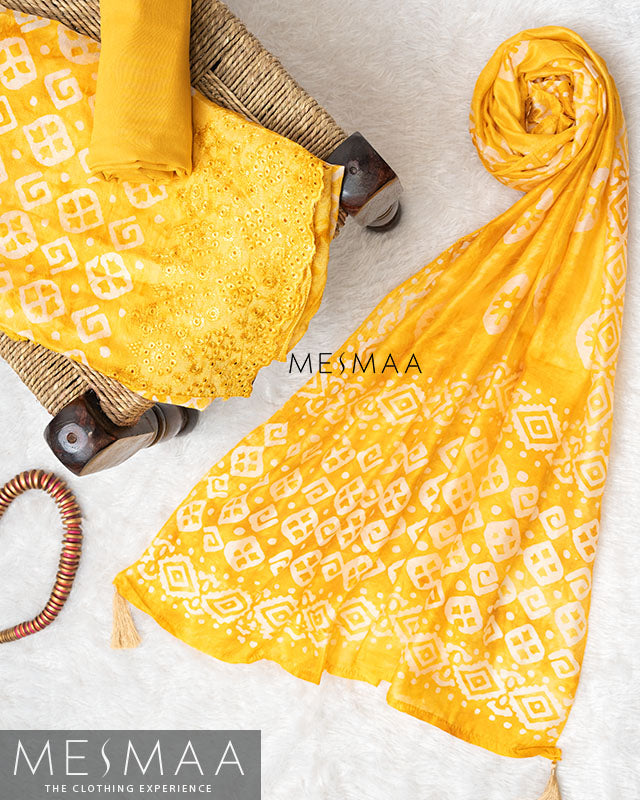 Chanderi silk with jaipur print silk suits