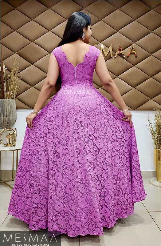 Lilac lace gown