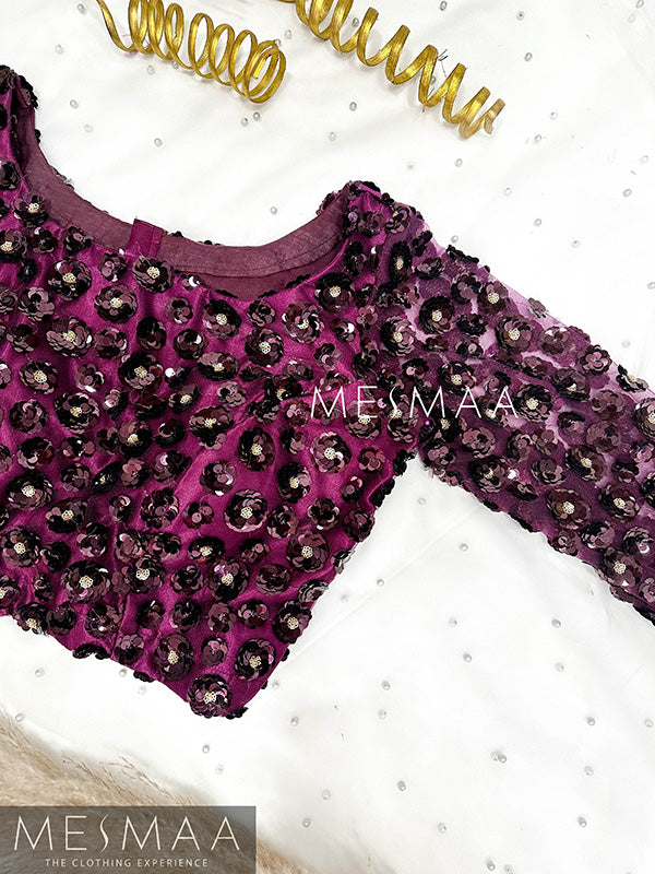 Purple embroidered blouse