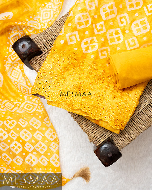 Chanderi silk with jaipur print silk suits