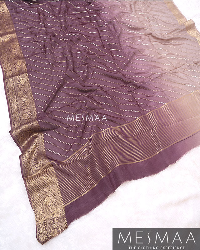 Pure chinon silk ombre sarees