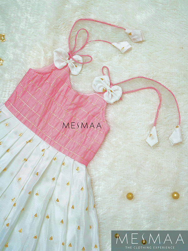 Pink white gown for kids