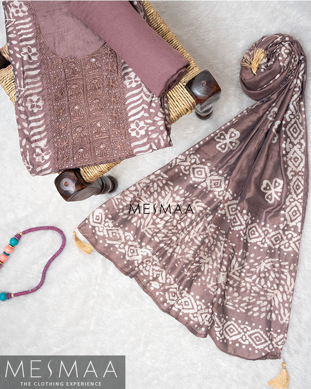 Chanderi silk with jaipur print silk suits