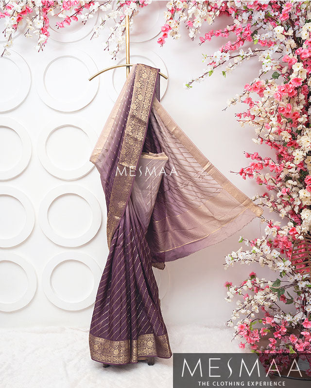 Pure chinon silk ombre sarees