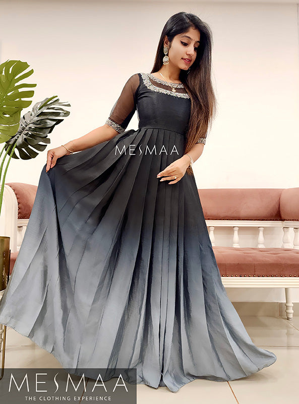 Black grey ombre gown