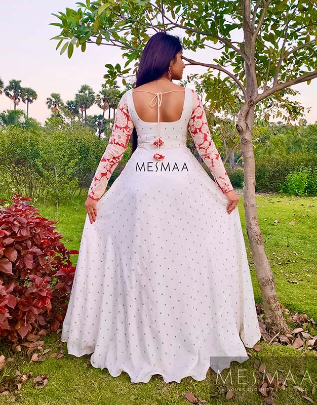 White coral floor length dress