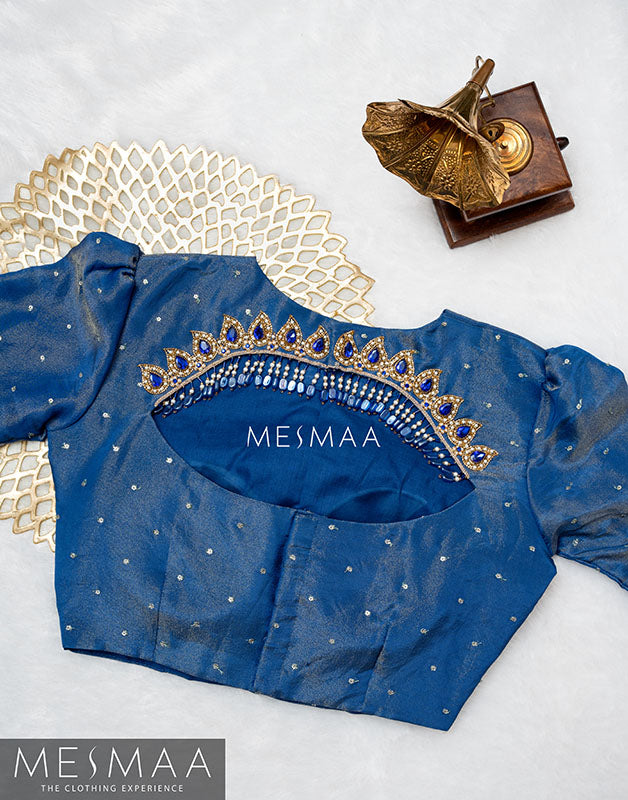 Royal blue tissue blouse