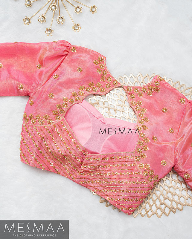 Flamingo pink tissue blouse