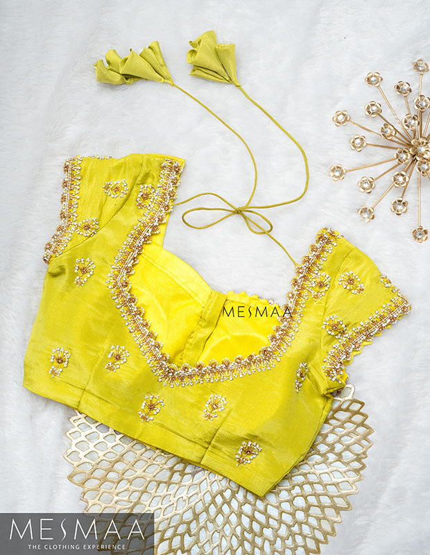 Lemon green tissue blouse