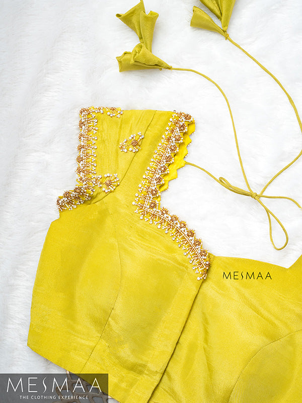 Lemon green tissue blouse