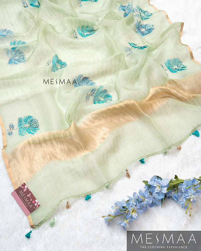 Tissue organza saree