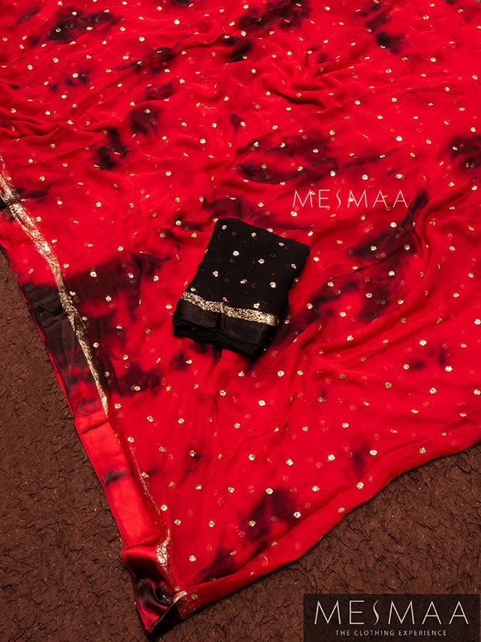 Tie-Dye Georgette Saree