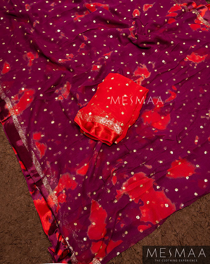 Tie-Dye Georgette Saree