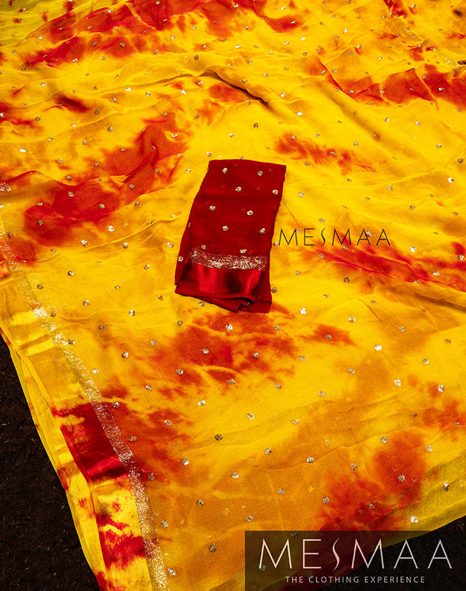 Tie-Dye Georgette Saree
