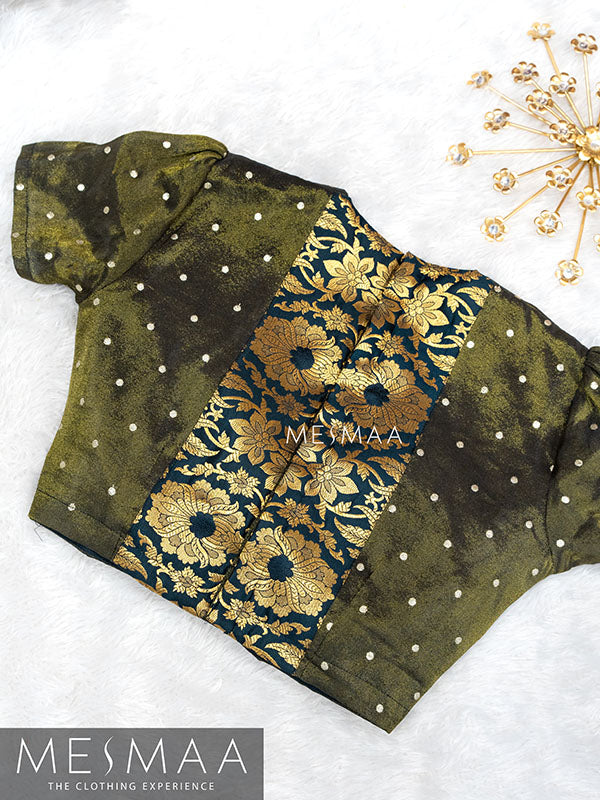 Golden black tissue blouse