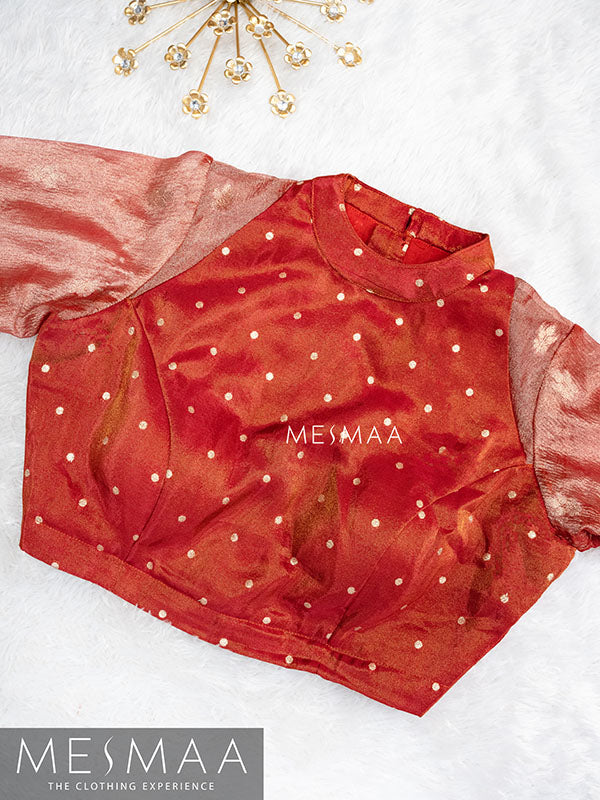 Golden red tissue blouse