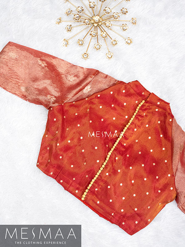 Golden red tissue blouse