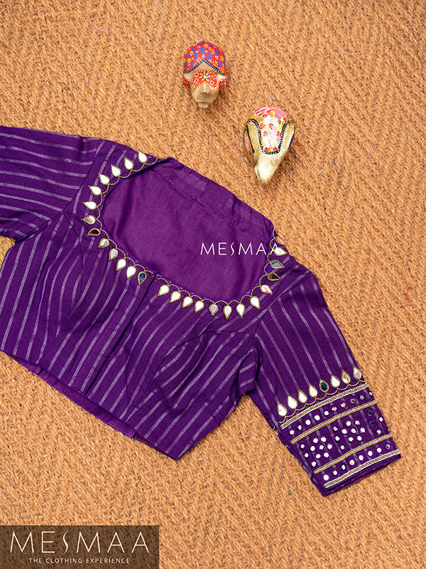 Violet mirror worked blouse